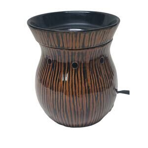 Scentsy Zingana Brown & Black Animal Print Design Wax / Essential Oil Warmer